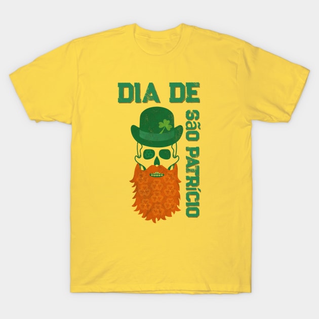 Saint Patrick's Day Skull Design T-Shirt by Off the Page